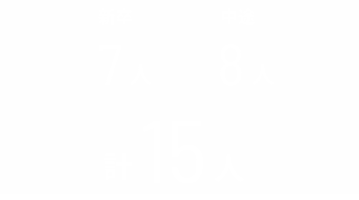 新卒7人 中途8人 計15人
