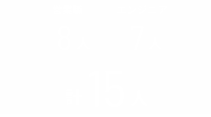 営業職8人 エンジニア7人 計15人